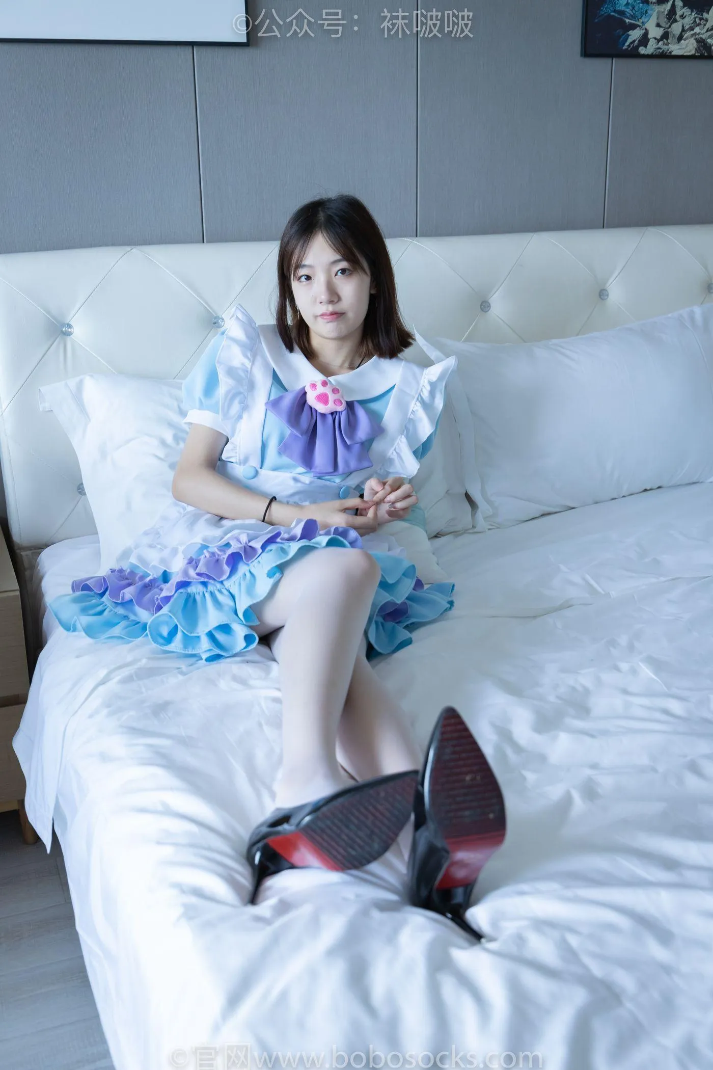 [BoBoSocks袜啵啵]NO.066 小甜豆-女仆装、高跟鞋、薄白丝 [134P]插图